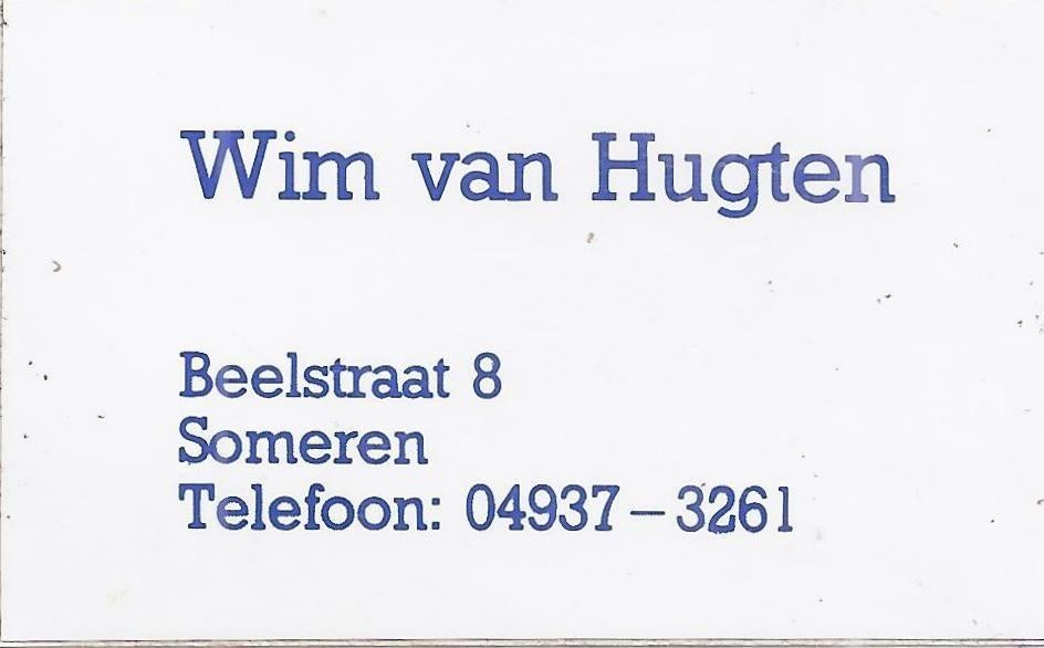 So272 sticker wim van hugten someren, Ophalen of Verzenden, Zo goed als nieuw, Sticker