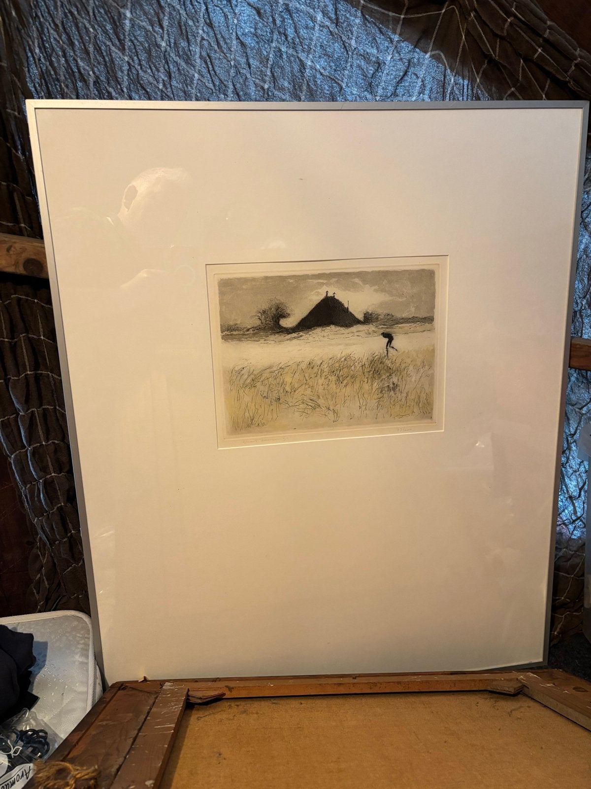 Mart Kempers ets 'De Boerderij' - Genummerd en Gesigneerd, Ophalen, Landschap, 1950 - 1999, Genummerd