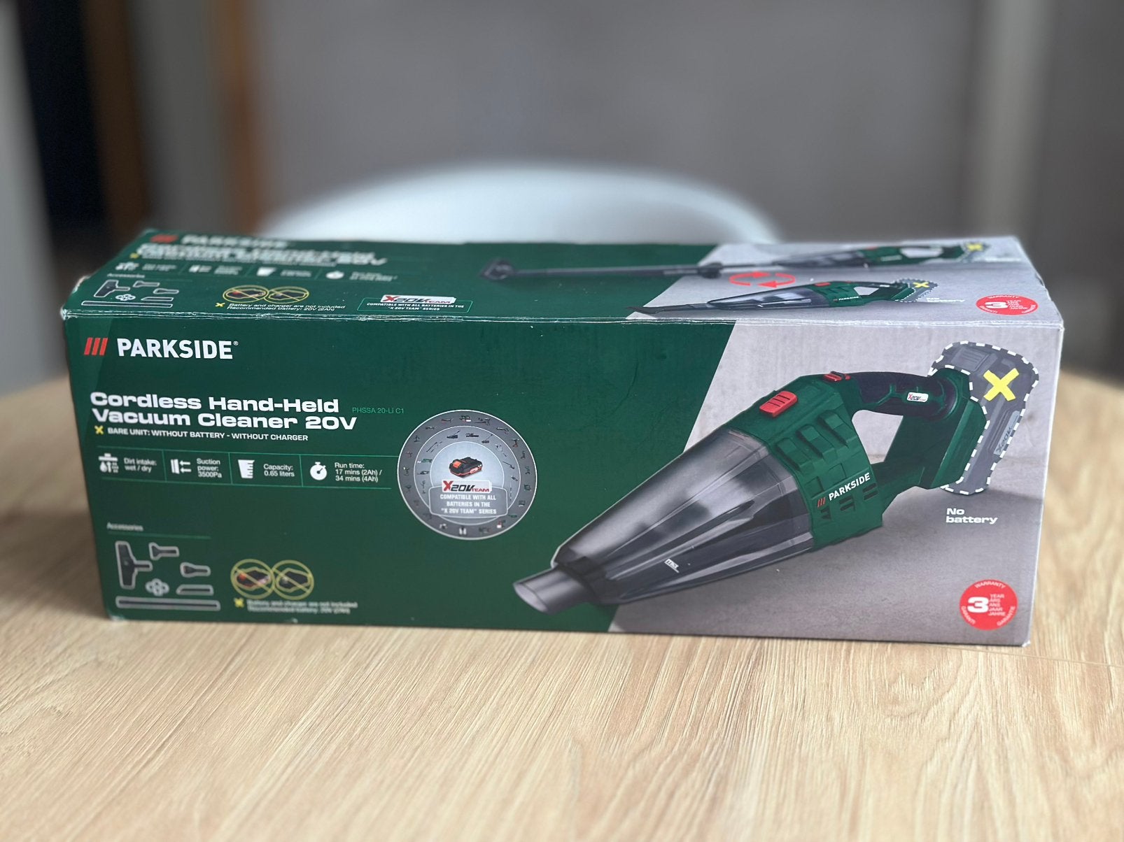 Parkside 20V handstofzuiger – zo goed als nieuw, Ophalen of Verzenden, Zo goed als nieuw