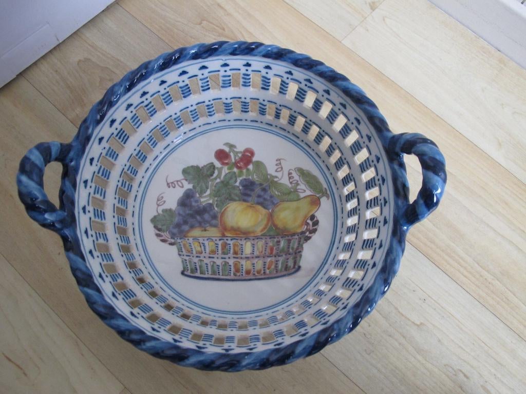 Fruitmandje, Tichelaar, Makkum. Aardewerk, Antiek en Kunst, Verzenden