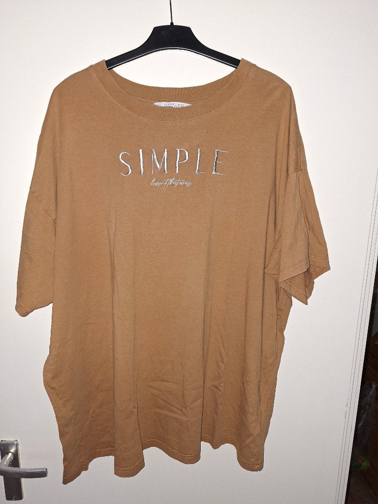 Studio Untold Bruin/Geel Dames Shirt Maat 50/52 met Tekst, Bruin, Zo goed als nieuw, Shirt of Top, Studio Untold