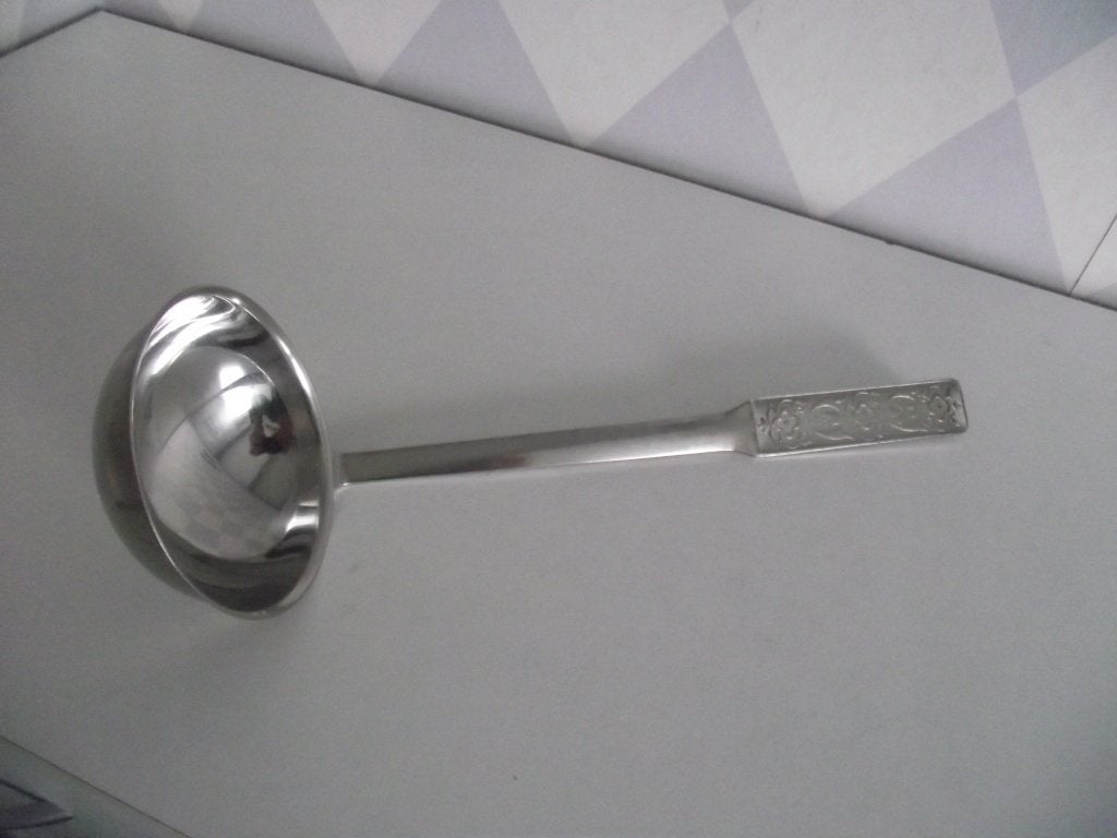vintage RVS decor soep opscheplepel 30 cm Rusland 1970-1979, Ophalen of Verzenden