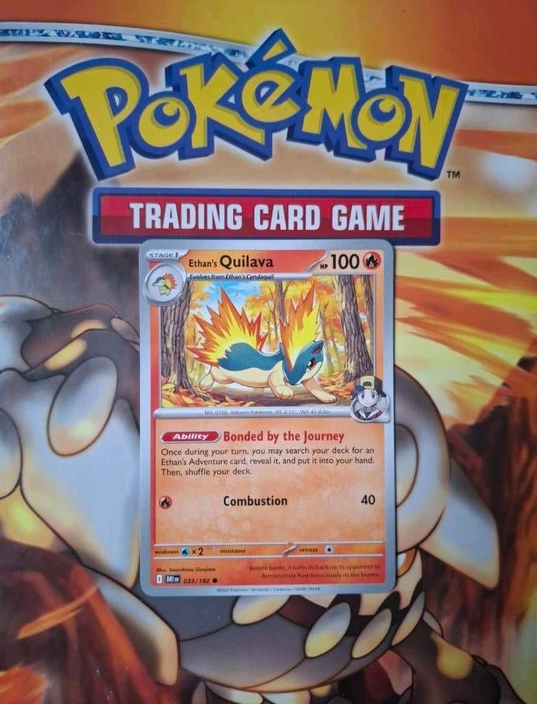 Ethan's quilava 033/182 Destined Rivals pokemon kaart nm, Ophalen of Verzenden, Zo goed als nieuw, Losse kaart