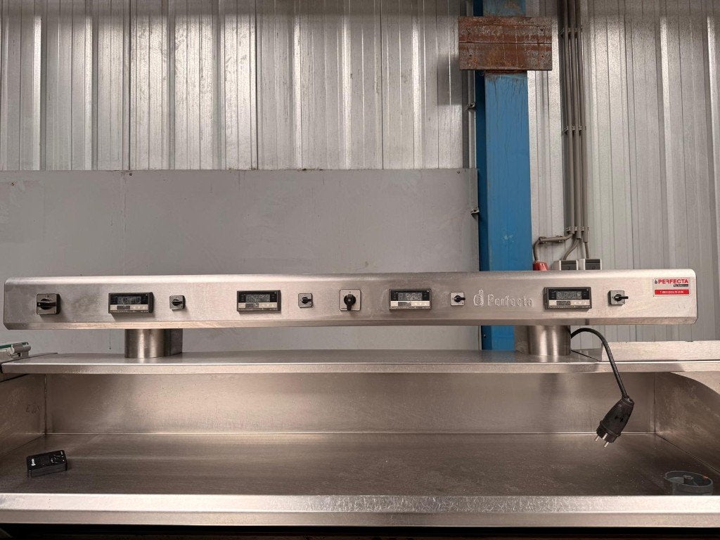 Perfecta RVS Warmhoudvitrine met 4 Warmhoudbakken, Zakelijke goederen, Horeca | Keukenapparatuur, Ophalen, Gebruikt, Fornuis, Frituur en Grillen