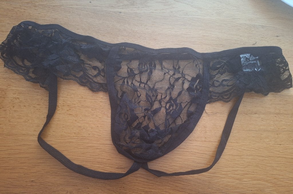 Zwarte kanten jockstrap maat xxl, Verzenden, Zwart, Onbekend, Overige typen
