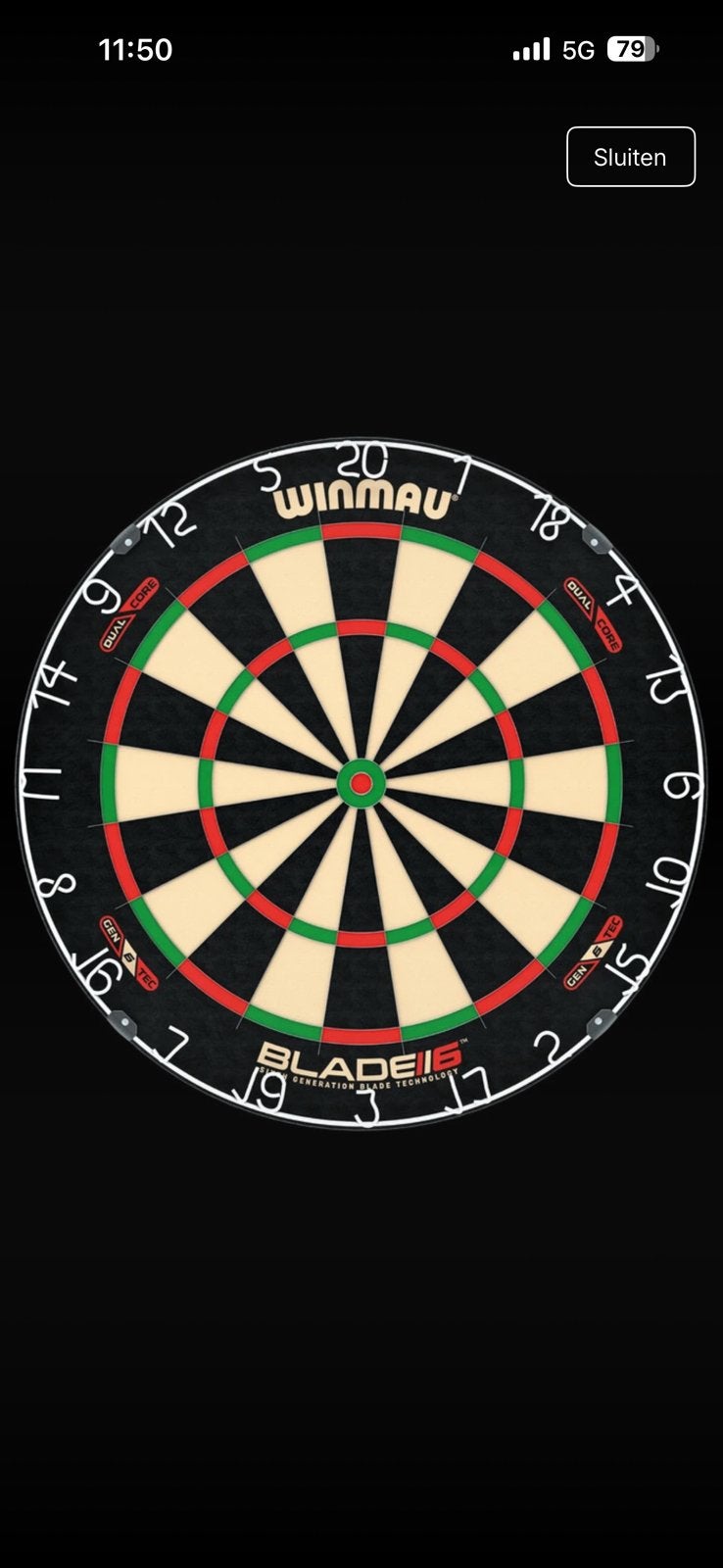 Winmau blade 6 dual core dartbord, Sport en Fitness, Darts, Ophalen of Verzenden, Nieuw, Dartbord