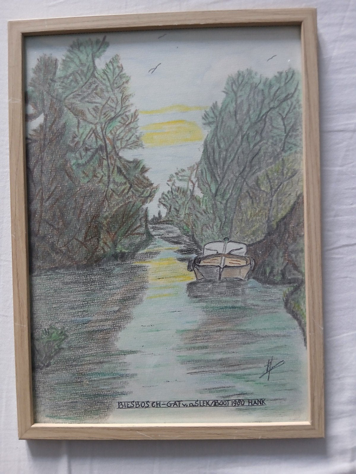 6 tekeningen van de Biesbosch.de Dordtse en  Brabantse, Antiek en Kunst, Ophalen