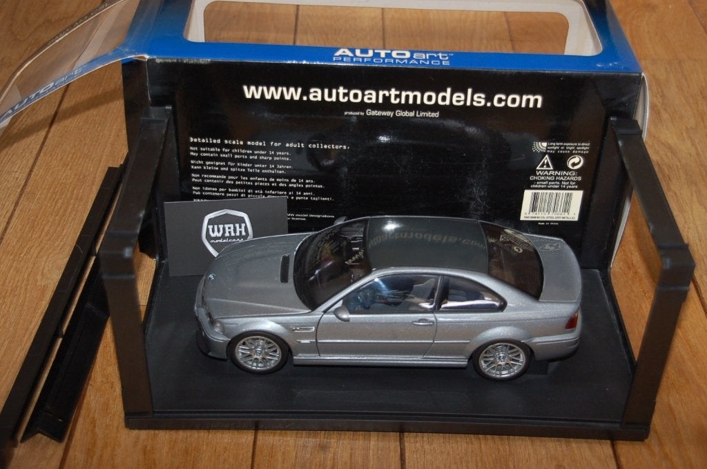 BMW M3 E46 CSL grey Autoart 70661 WRH, Hobby en Vrije tijd, Verzenden, Zo goed als nieuw, Auto, Autoart