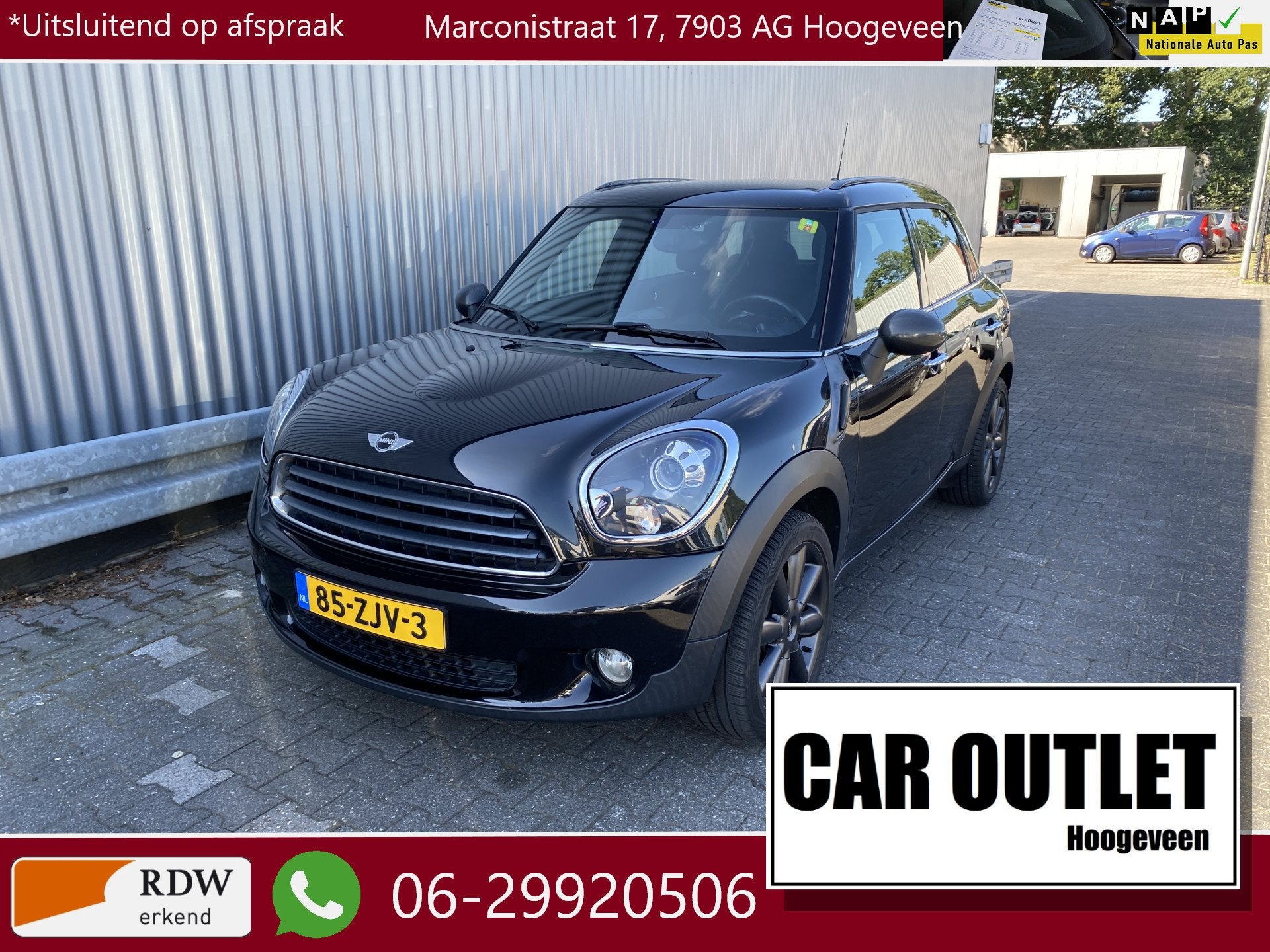 MINI Countryman 1.6 Cooper Chili 167Dkm.NAP, Leer/Stof, Navi, Voorwielaandrijving, Euro 5, Gebruikt, Zwart