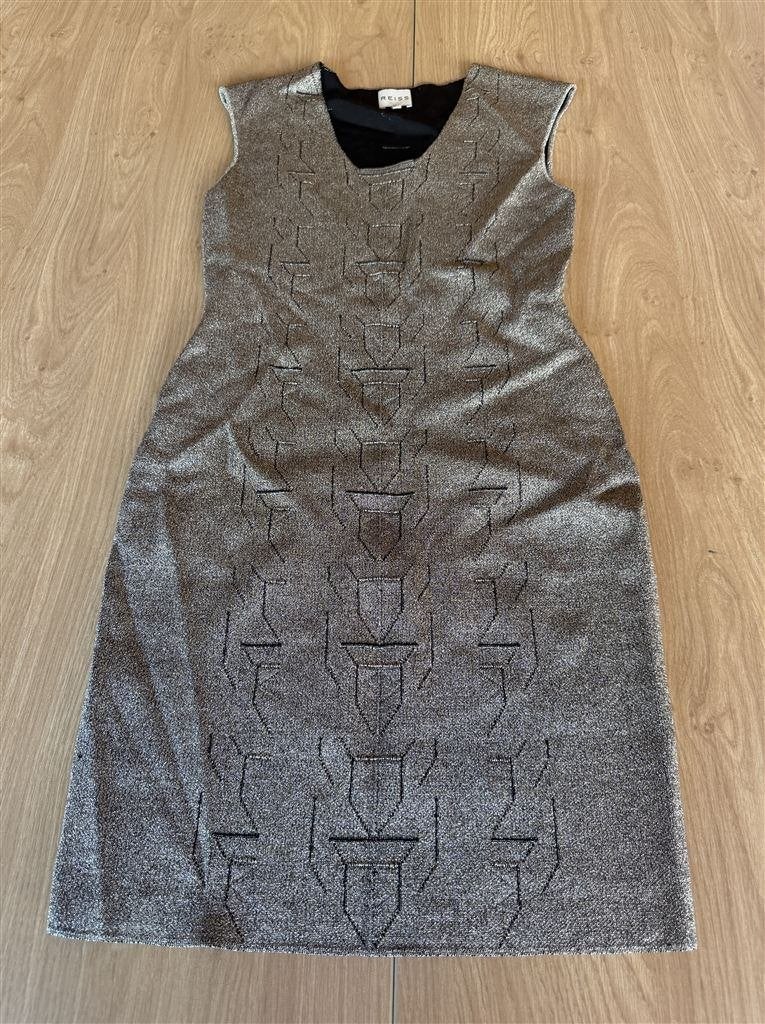 Reiss Dames Gouden Evening Sweater Dress - UK 14, Ophalen of Verzenden, Zo goed als nieuw, Maat 38/40 (M), Boven de knie
