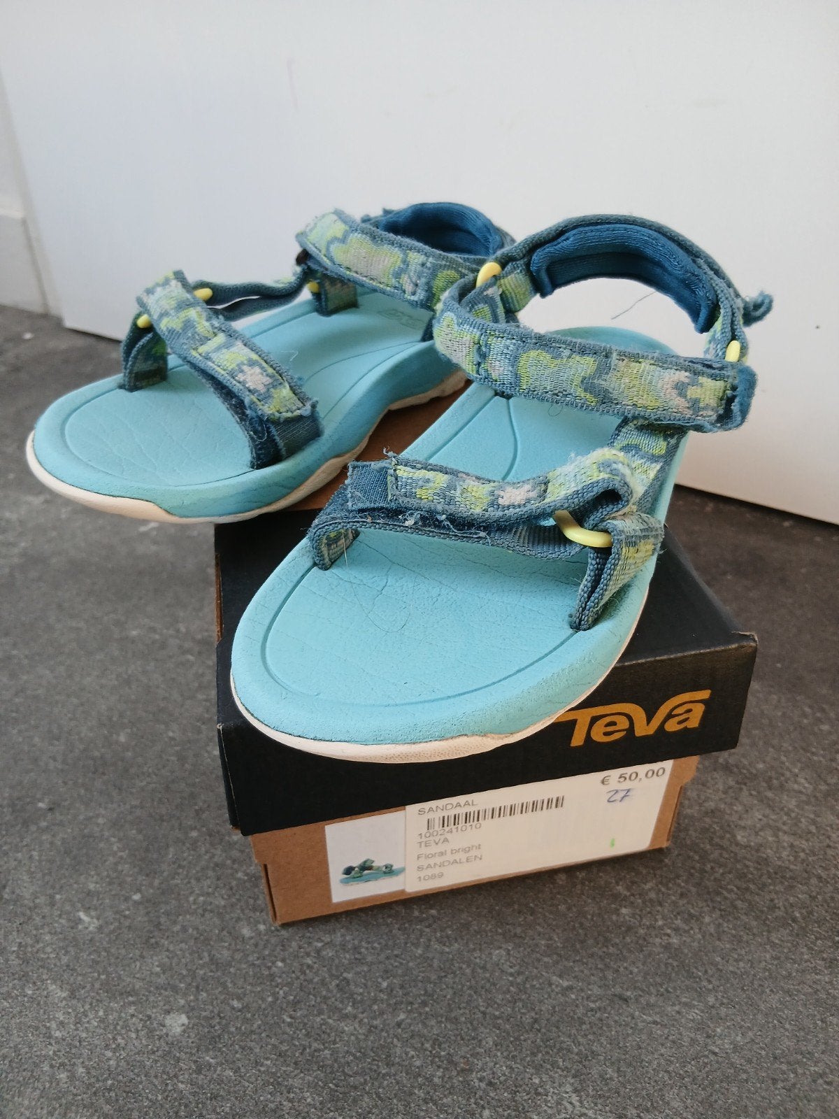 Teva Hurricane sandalen maat 27 - Blauw/Groen, Ophalen of Verzenden, Gebruikt, Teva, Jongen of Meisje