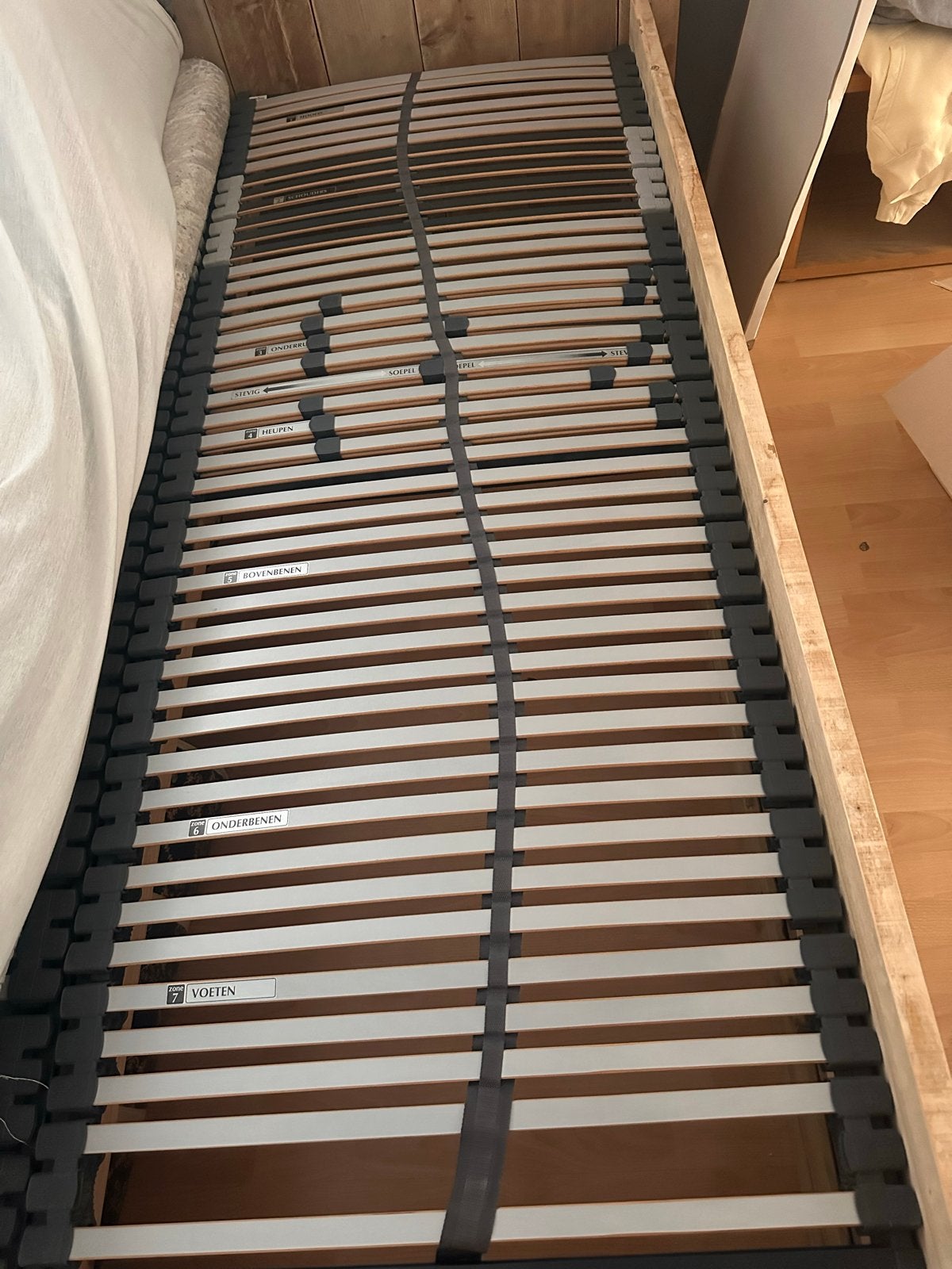 Twee Lattenbodems  80 x 210  cm  (totaal 160 x210), Huis en Inrichting, Slaapkamer | Matrassen en Bedbodems, Ophalen, 90 cm, Eenpersoons