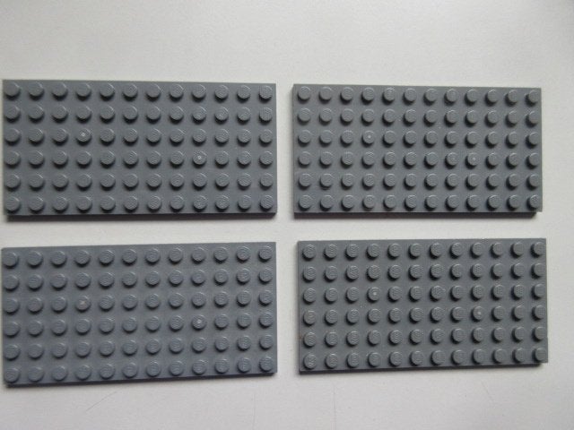 nr. 9424, 4 Donkergrijze platen, 6x12 dark bluish gray., Ophalen of Verzenden, Zo goed als nieuw, Lego