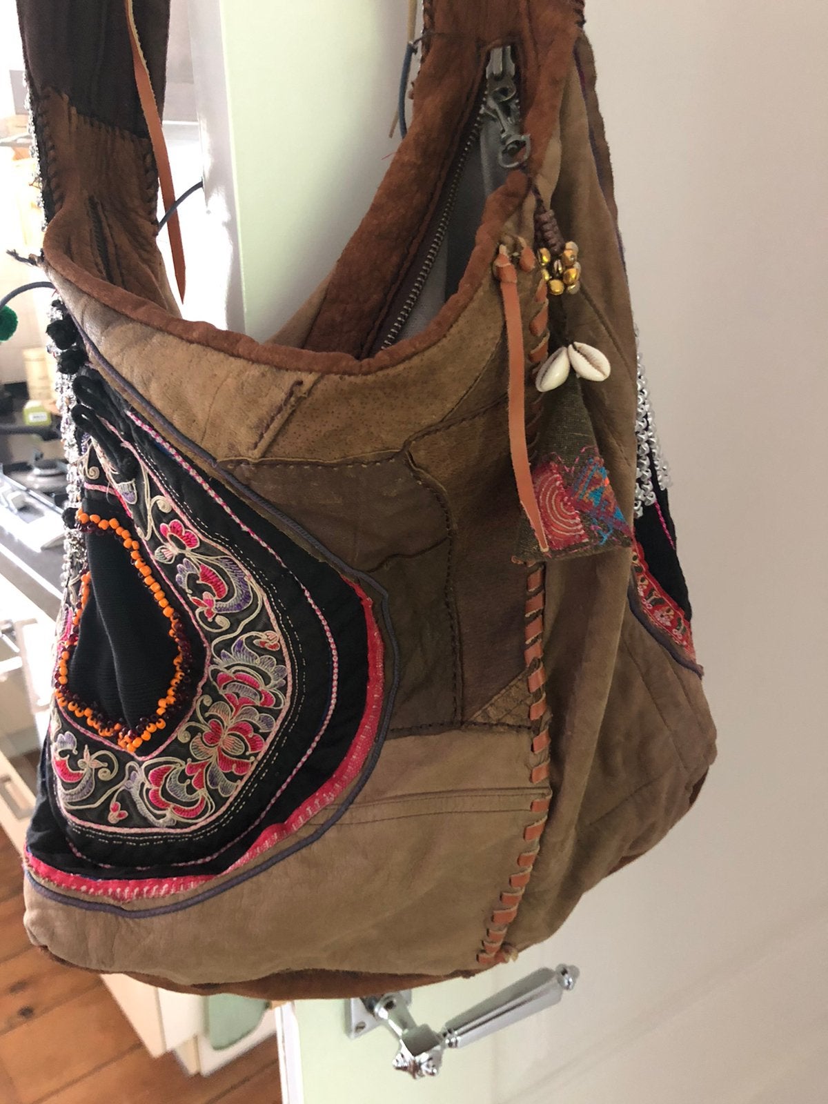 Lederen tas uit Thailand, Overige merken, Bruin, Ophalen of Verzenden, Zo goed als nieuw