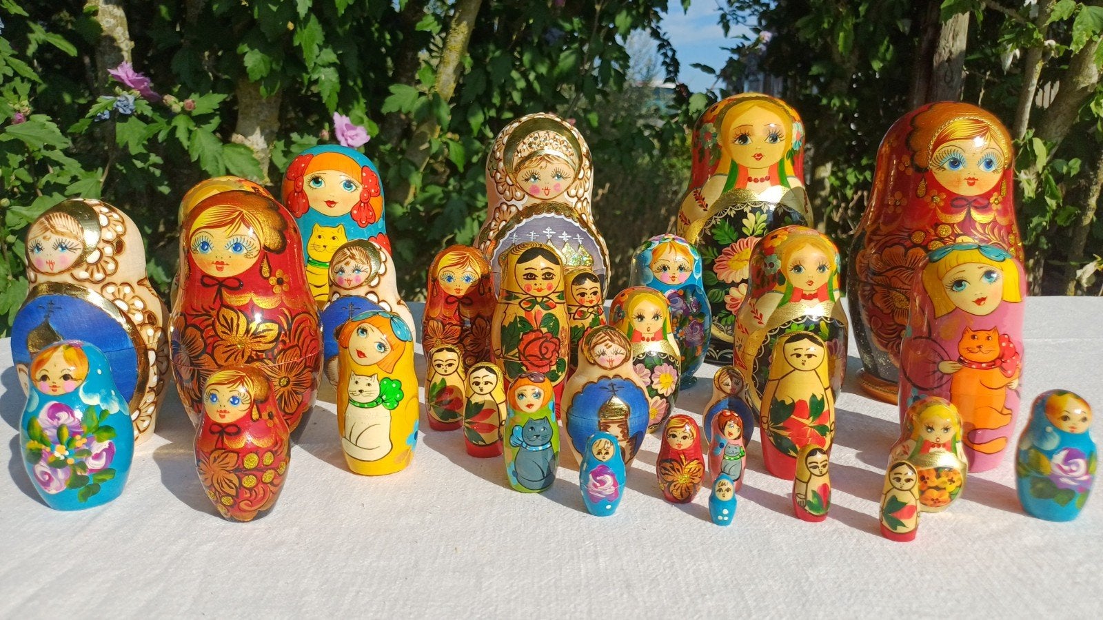 32 prachtige Matroesjka poppen in 5 sets, Verzamelen, Ophalen, Zo goed als nieuw
