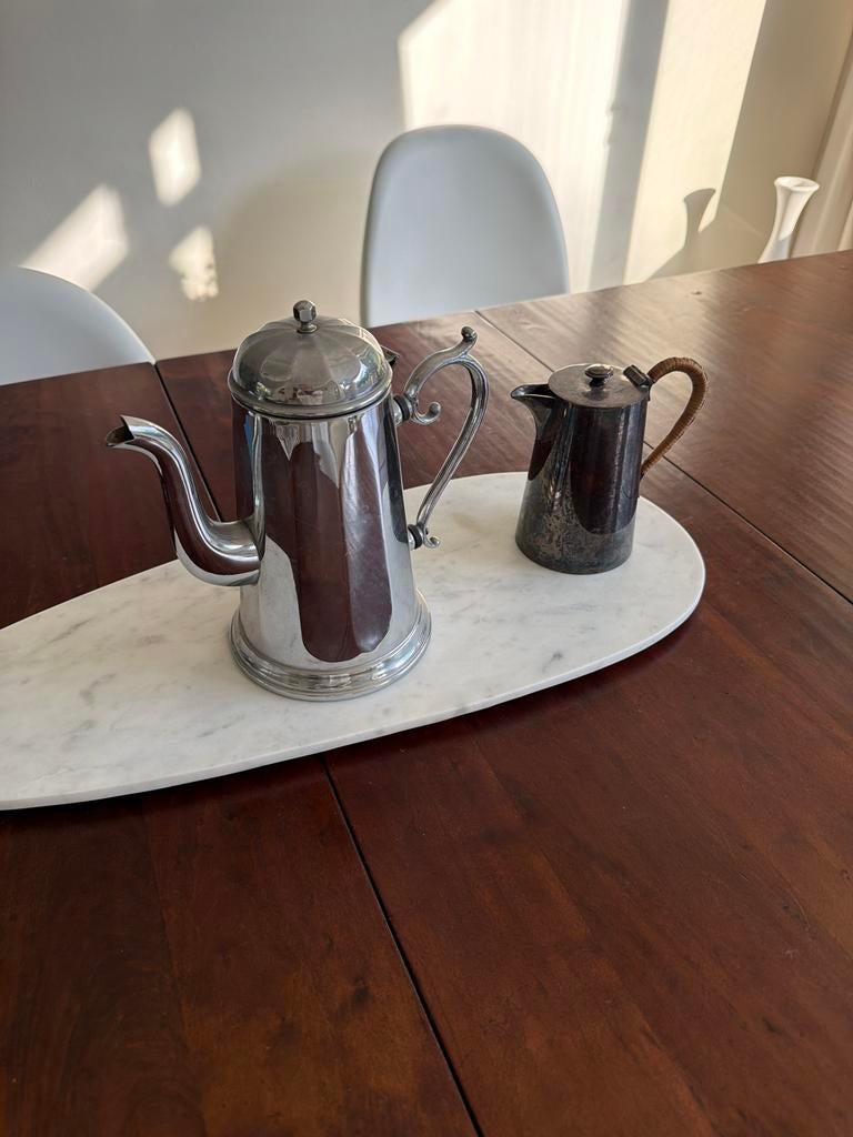Antieke chocoladekan en koffiekan, Ophalen of Verzenden