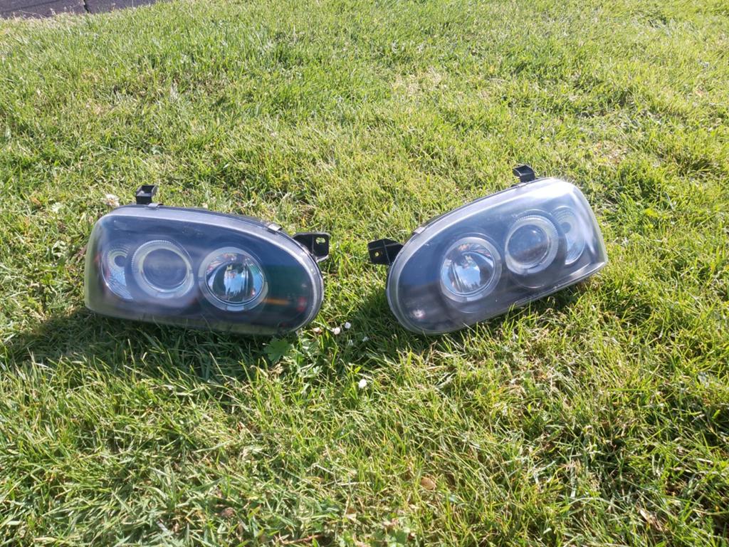 Koplampen Angel Eyes voor vw golf 3 - Gebruikt, Ophalen of Verzenden