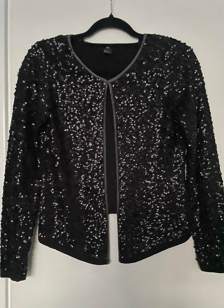 Pailletten vestje, Kleding | Dames, Jasjes, Kostuums en Pakken, H&M, Zwart, Ophalen of Verzenden, Zo goed als nieuw