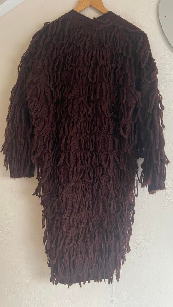 Uniek lang vest met franjes - Pescara S/M, Ophalen of Verzenden, Zo goed als nieuw, Maat 36 (S), Bruin