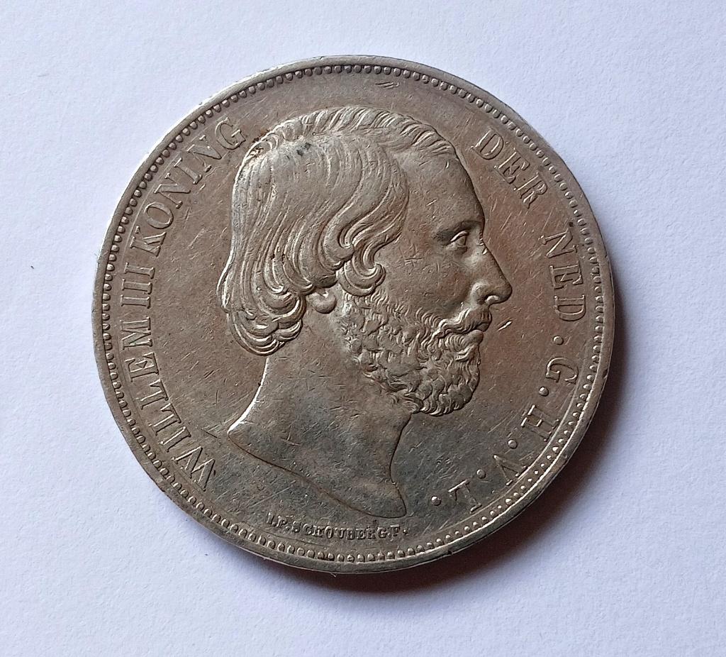 2½ Gulden 1870, Postzegels en Munten, Munten | Nederland, Koning Willem III, Verzenden, Zilver, Losse munt