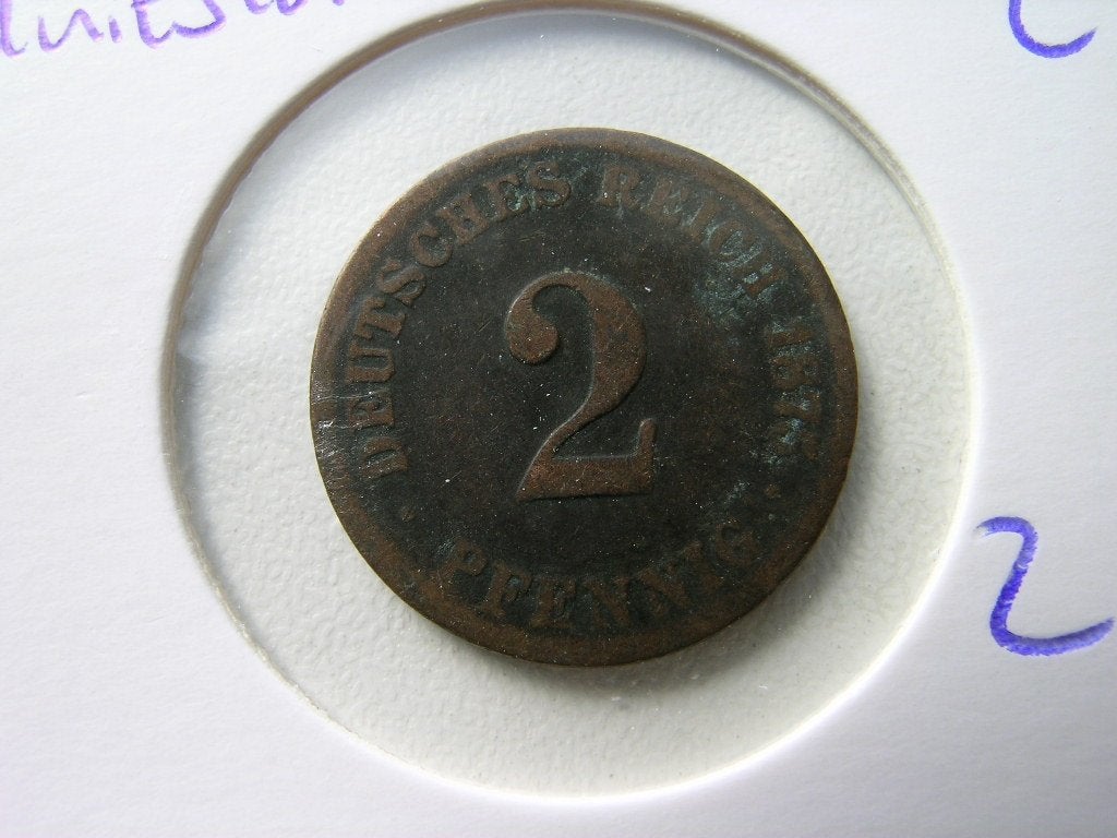 2 Pfennig 1875 C Duitsland (nr 2), Ophalen of Verzenden, Duitsland, Losse munt