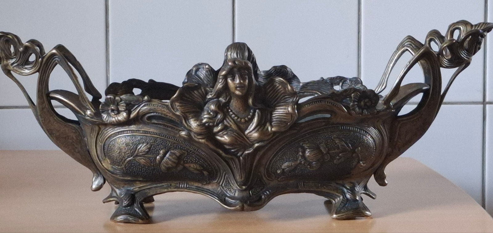 Jardinière. Brons. Frankrijk.  Ca 1900. 49 cm., Antiek en Kunst, Ophalen