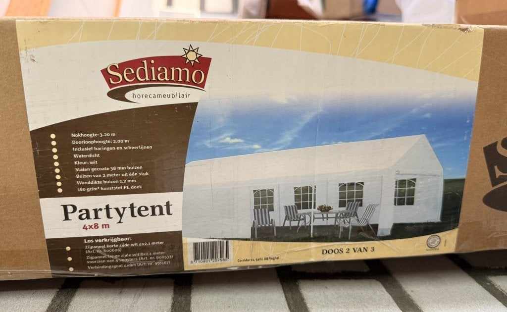 Sediamo Partytent 4x8m, Ophalen, Partytent, Nieuw, 2 meter of meer