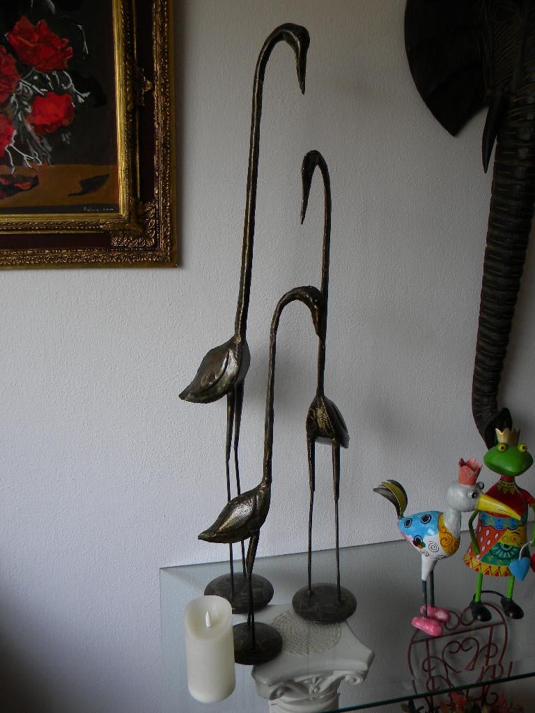 VOGEL METAAL, DESIGN, 3 STUKS, ZO GOED ALS NIEUW, Huis en Inrichting, Woonaccessoires | Overige, Ophalen of Verzenden, Zo goed als nieuw