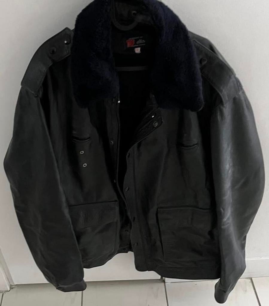 Harley Davidson Politie Jack - Zwart Leren Jas, Kleding | Heren, Ophalen of Verzenden, Gedragen, Maat 52/54 (L), Zwart