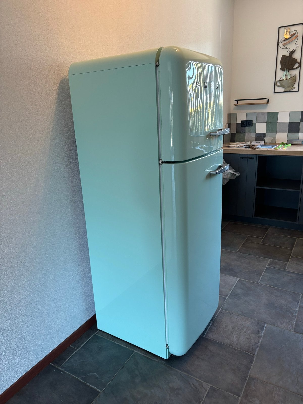 Smeg Koelkast met vriesvak - Retro Mintgroen, Ophalen, 150 tot 200 liter, Gebruikt, 140 tot 160 cm