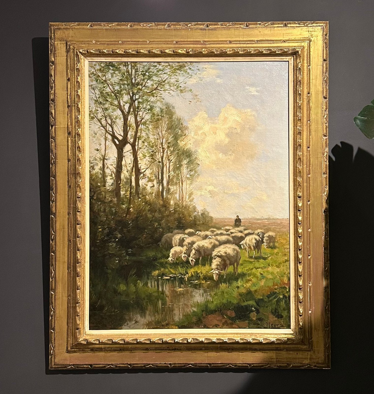 Johannes Karel Leurs 1865-1938 || Herder met schapen, Ophalen