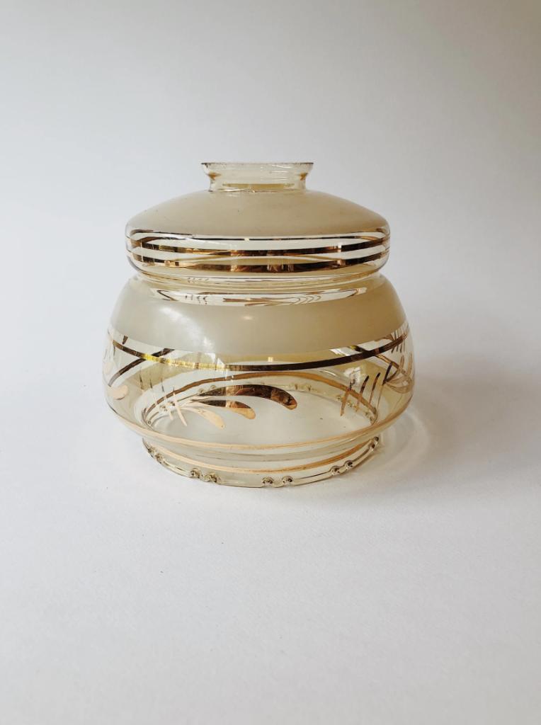 3X VINTAGE GLAZEN LAMPENKAP | GEEL, -, -, Rond, Ophalen of Verzenden