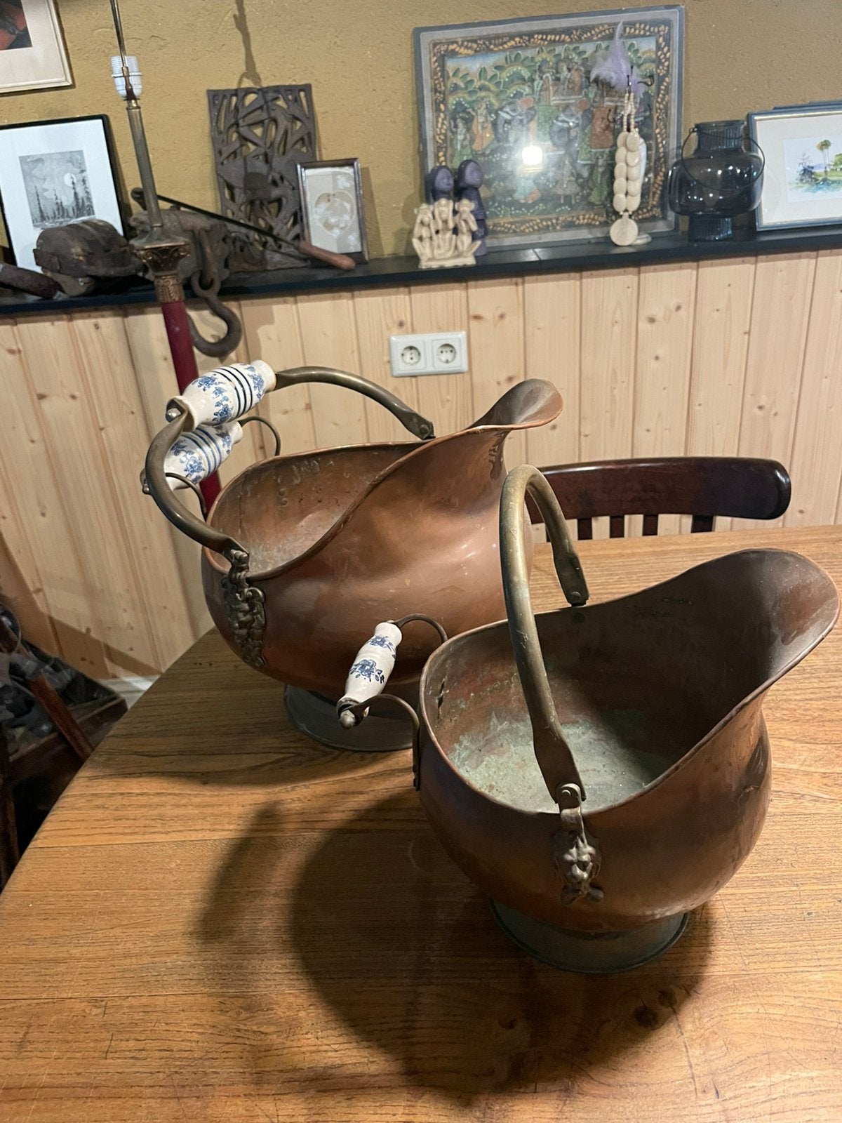 Koperen helmkitten 2 stuks, Antiek en Kunst, Antiek | Koper en Brons, Ophalen