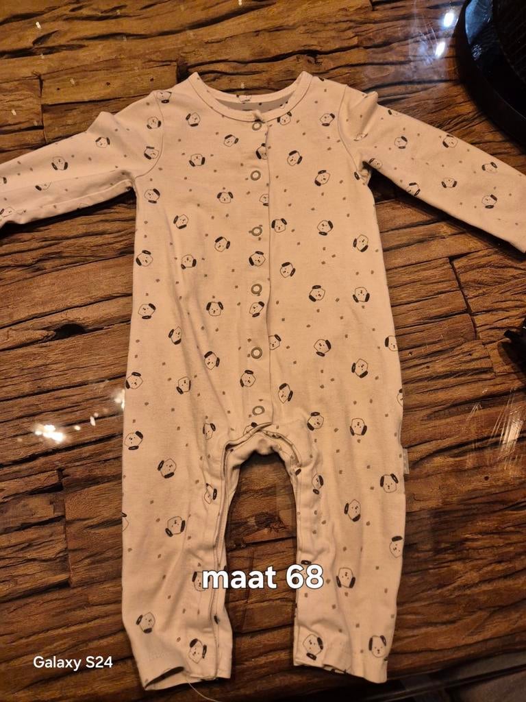 Schattig rompertje met hondenprint - Maat 68, Gebruikt, Jongetje of Meisje, Ophalen of Verzenden, Pakje