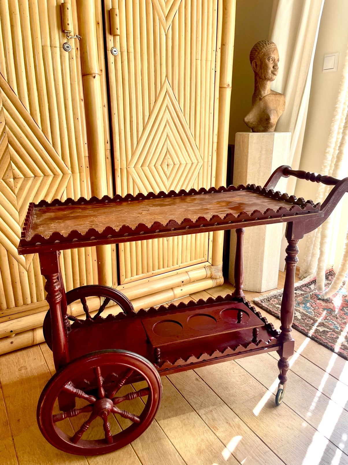 Fantastische antieke trolley / serveerwagen vintage barcart, Ophalen