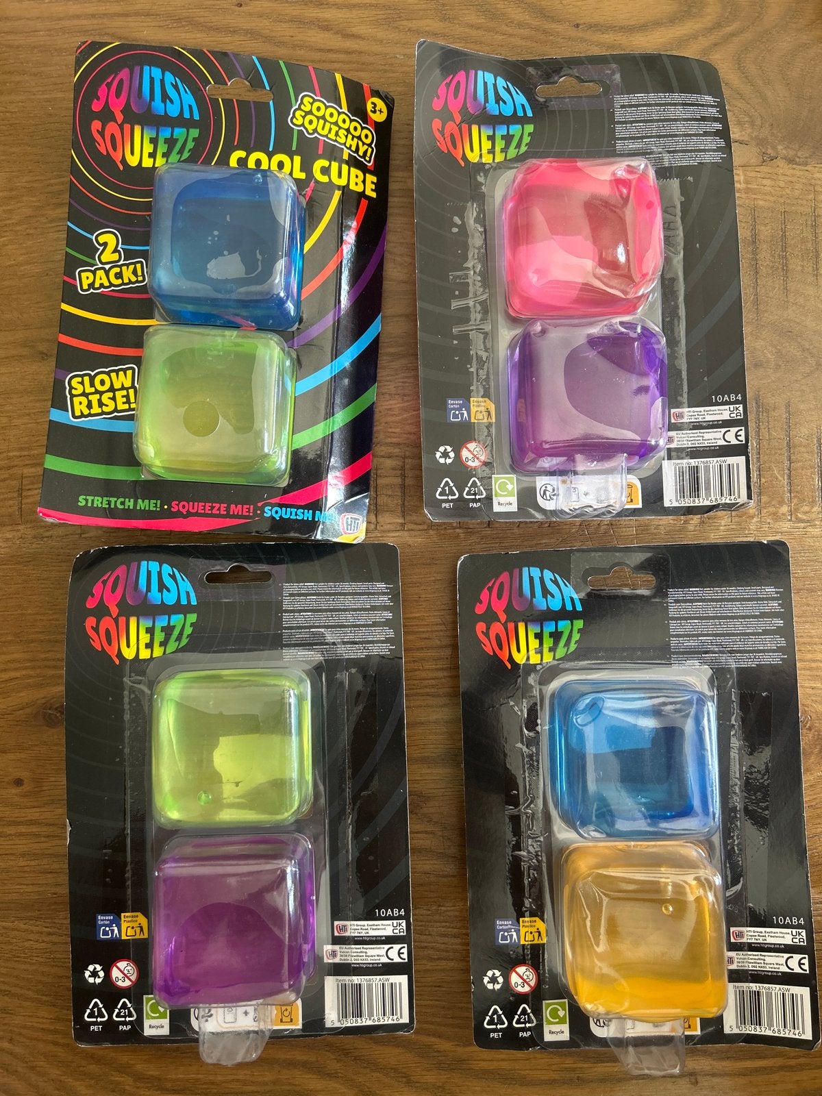 Nieuwe Squish Squeeze Cool Cube Fidget Speeltjes - 4x2-pack, Kinderen en Baby's, Speelgoed | Overig, Ophalen of Verzenden, Nieuw