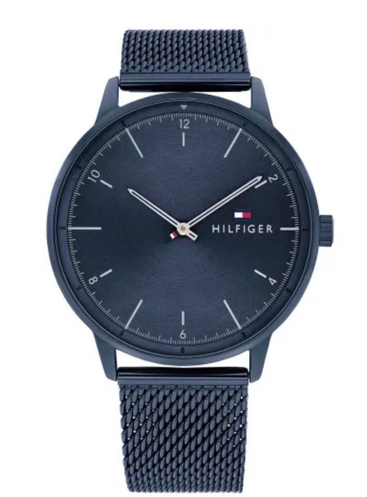 Stijlvol Tommy Hilfiger Horloge - Blauw met Milanese Band, Overige merken, Staal, Polshorloge, Ophalen of Verzenden