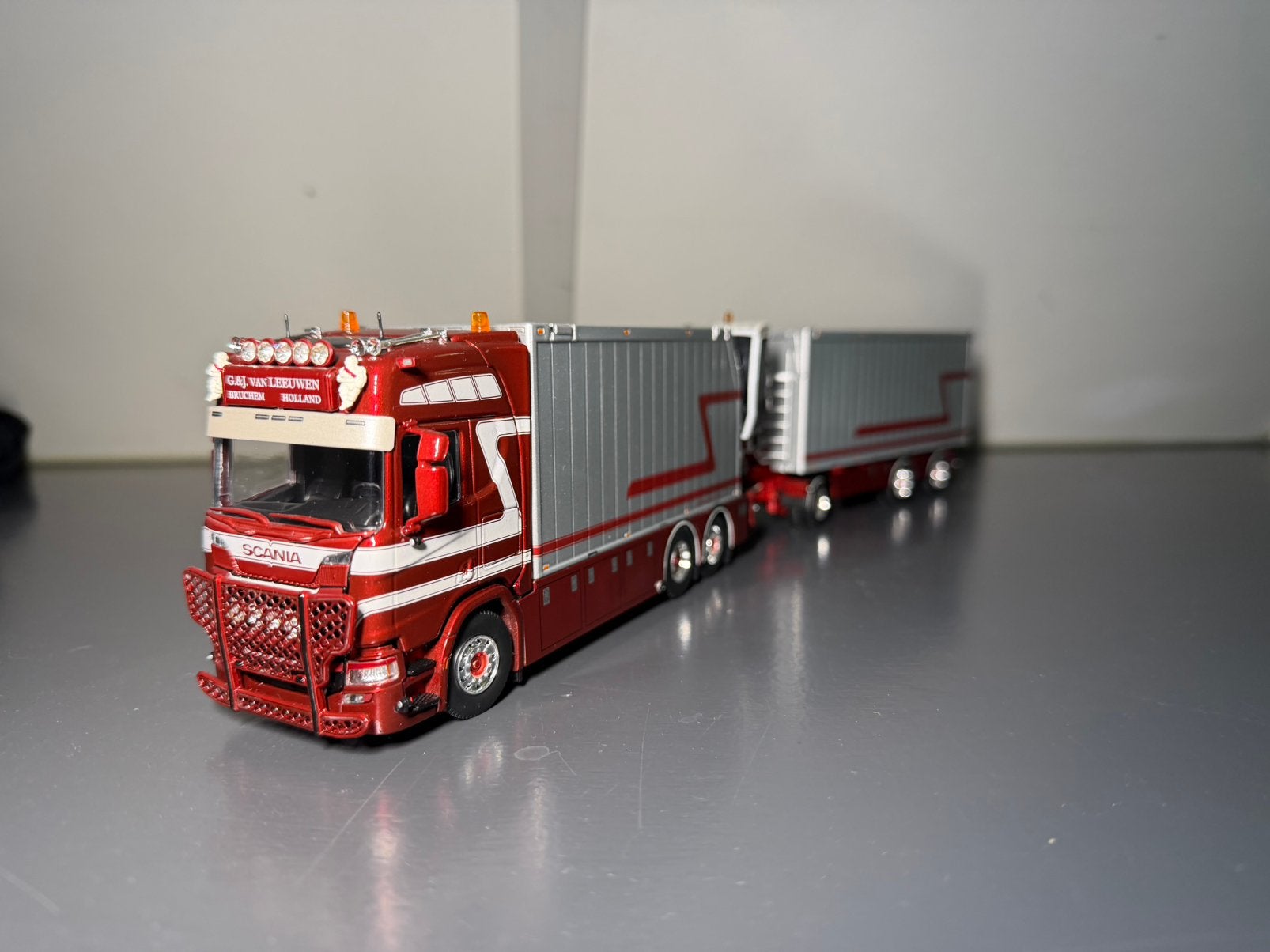 Wsi Tekno Scania G&j Van Leeuwen Bruchem, Hobby en Vrije tijd, Modelauto's | 1:50, Ophalen of Verzenden, Zo goed als nieuw, Bus of Vrachtwagen