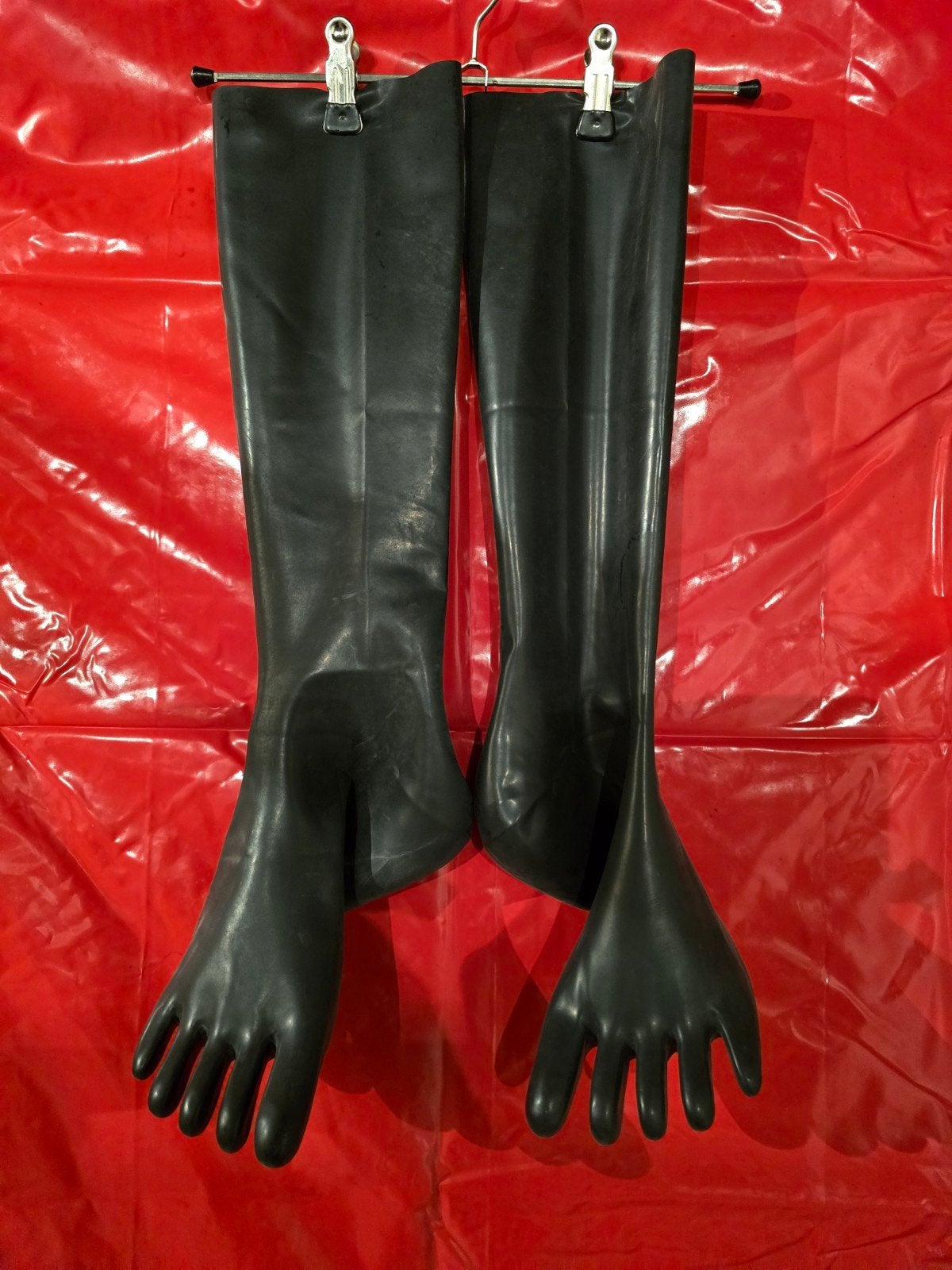 Zwarte Latex Kousen met Teen-Design, Verzenden, Zwart, Nieuw, Overige maten
