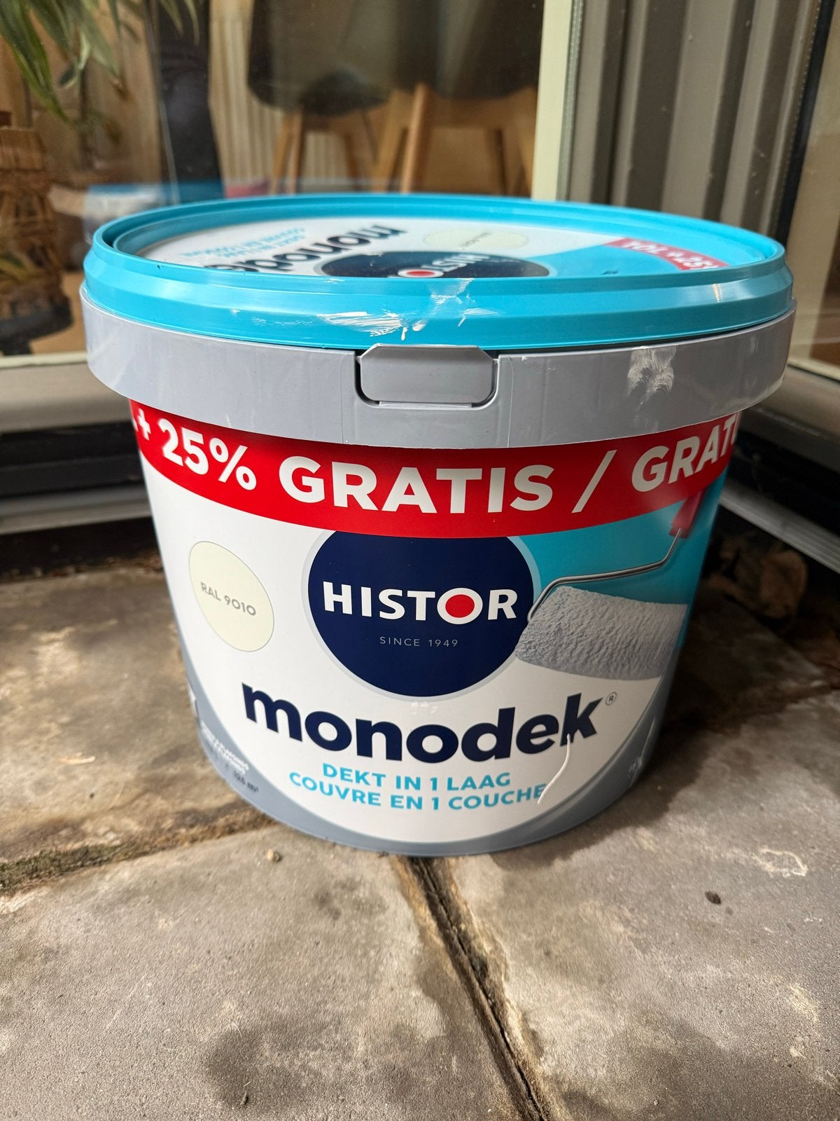 Histor Monodek Muurverf - RAL 9010 - 25% extra gratis, Ophalen, 5 tot 10 liter, Wit, Nieuw