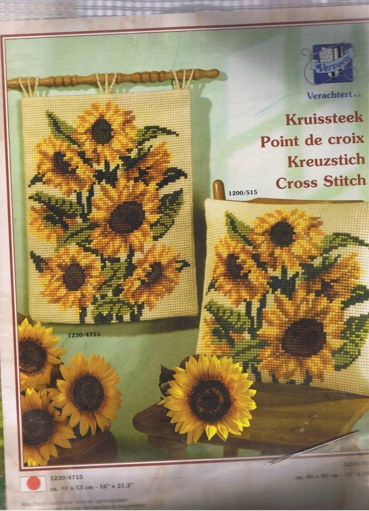 voorbedrukt borduurstramien  wandkleed met zonnebloemen, Ophalen of Verzenden, Nieuw, Handborduren, Borduurpakket