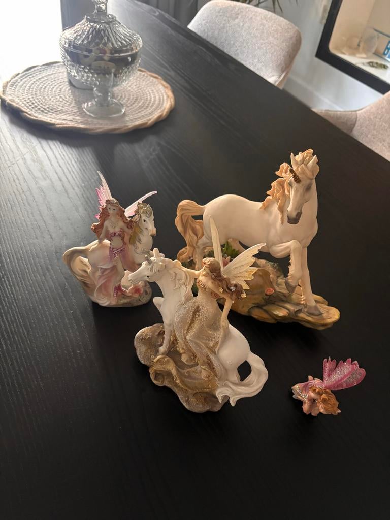 Set eenhoorns en elfjes van de Efteling, Verzamelen, Beelden en Beeldjes, Ophalen of Verzenden, Gebruikt, Fantasy