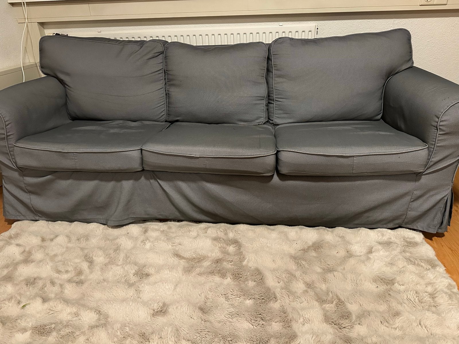 IKEA Ektorp 3-zitsbank grijs - MOET vandaag weg!, Ophalen, Gebruikt, Driepersoons, 75 tot 100 cm