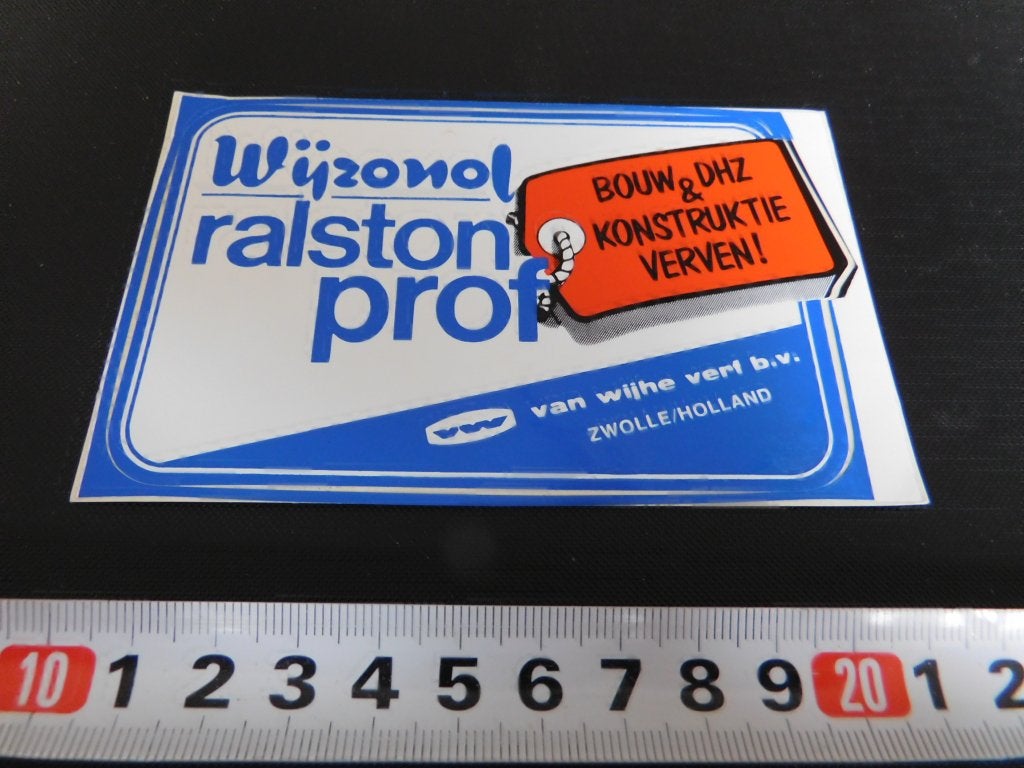 sticker WIJZONOL Ralston prof Zwolle van Wijhe verf bv *, Ophalen, Zo goed als nieuw