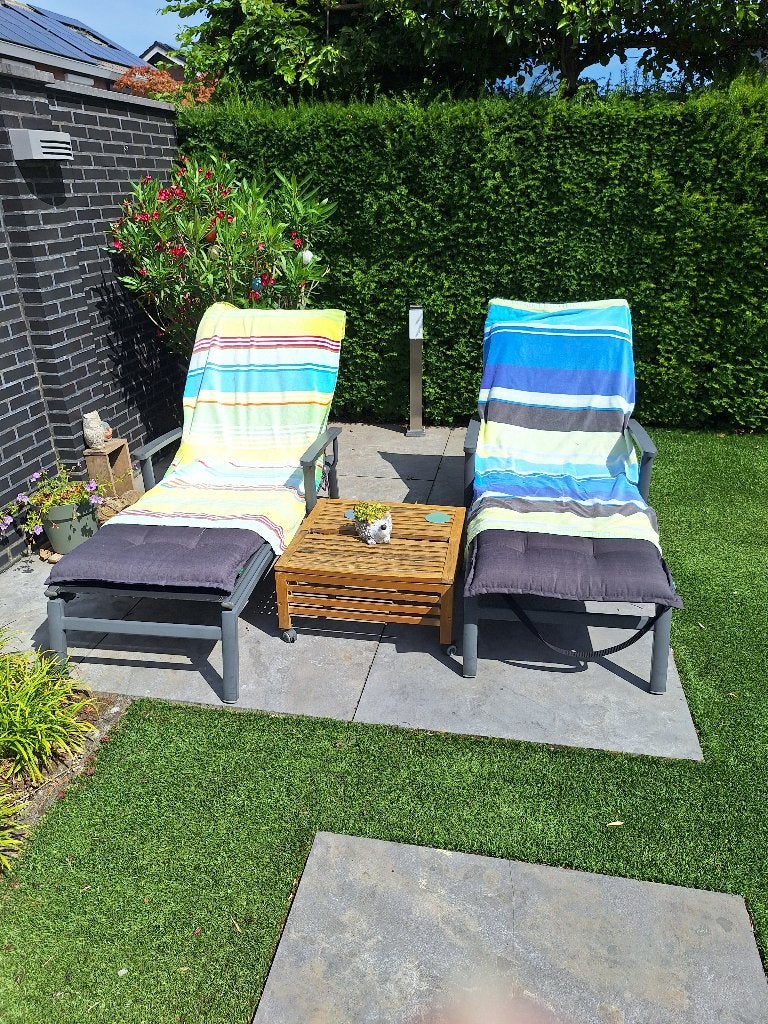 Hartman ligbedjes, Tuin en Terras, Ligbedden, Ophalen, Gebruikt, Aluminium, Verstelbaar