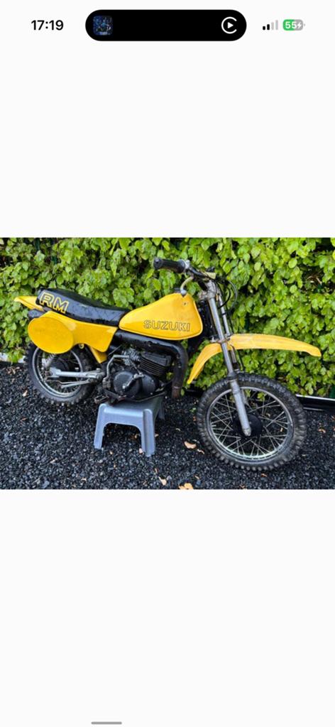 SUZUKI RM50 oldtimer kindercrosser twinshock 1981 1980, Fietsen en Brommers, Brommers | Overige merken, Ophalen of Verzenden, Gebruikt