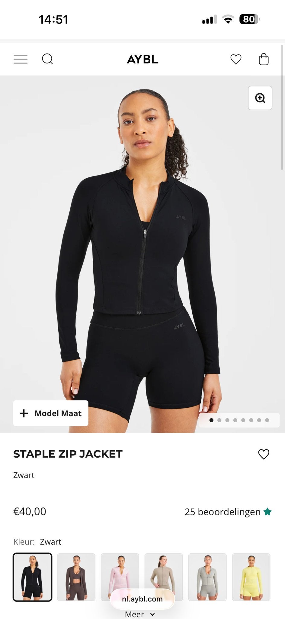 AYBL Staple Zip Jacket Zwart - Maat M, Zwart, Ophalen, Maat 38/40 (M), Fitness of Aerobics