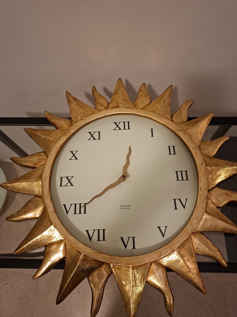 Gouden Zonneklok Karlsson Regency Stijl, Antiek en Kunst, Ophalen