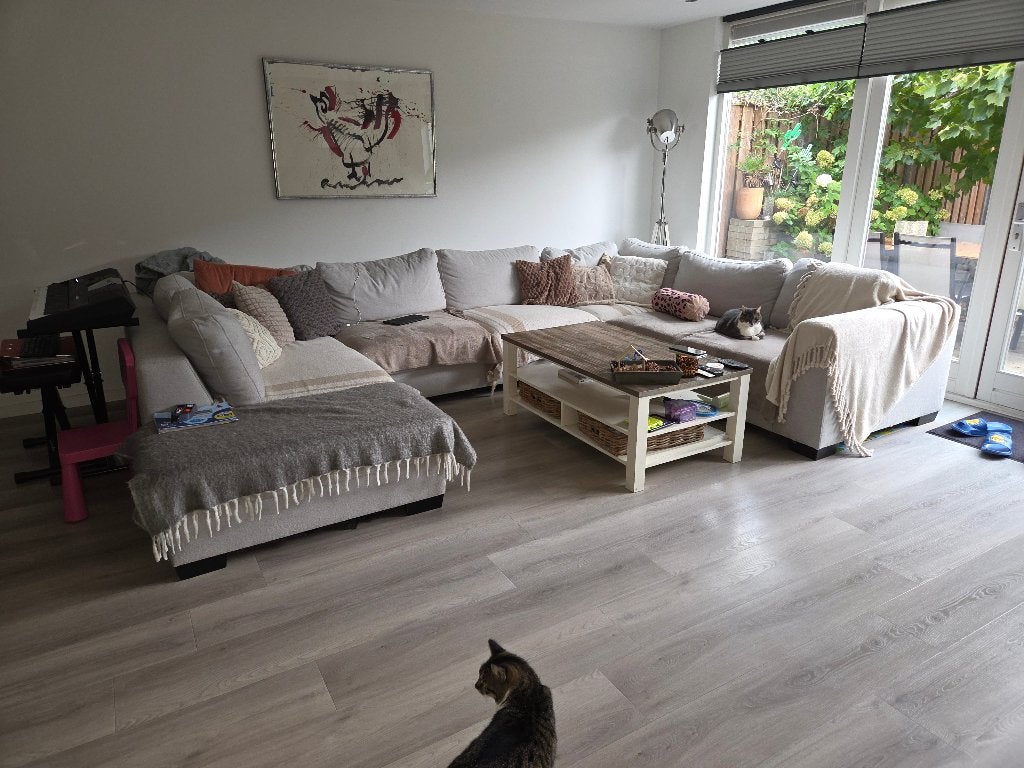 Mooie U bank, gebruikt maar niet stuk, Ophalen, Gebruikt, Hout, Lounge U bank