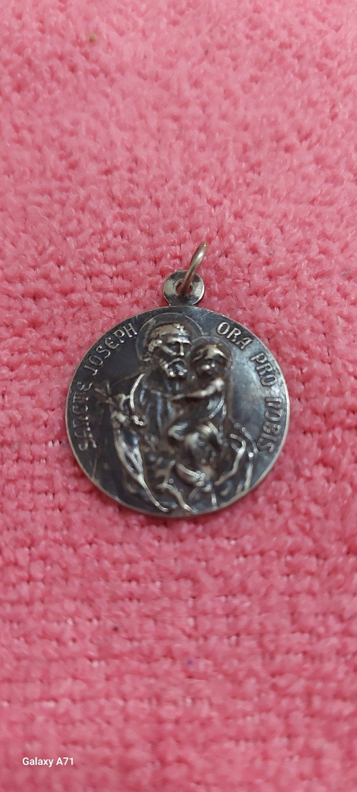 Zilveren Medaillon Heilige Vincent de Paulo & Jozef, Ophalen of Verzenden